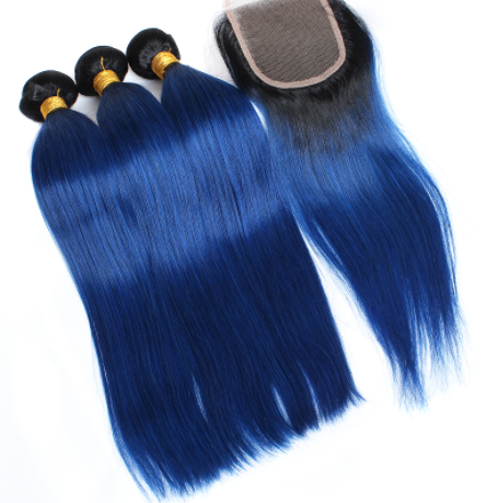 Ombre Blue Blissful Brazilian Straight